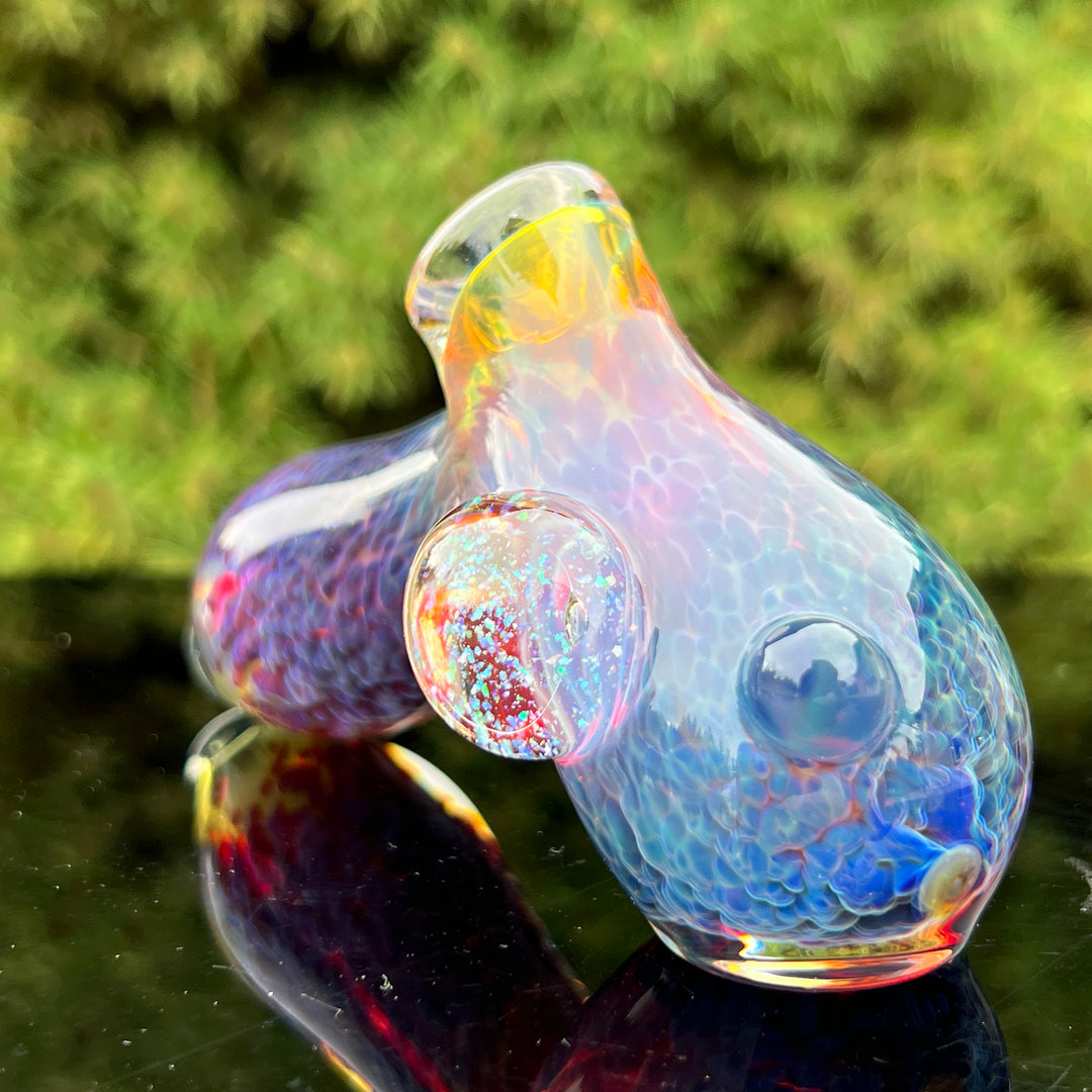 Purple Nebula with Crushed Opal Marble Drop Hammer Glass Pipe Tako Glass   