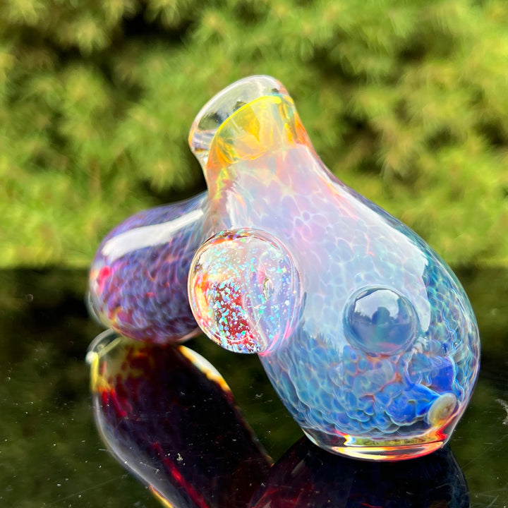 Purple Nebula with Crushed Opal Marble Drop Hammer Glass Pipe Tako Glass   