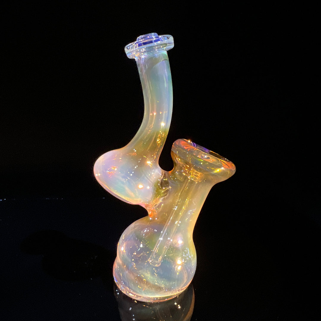 Gold Fume Bubbler with Purple Carb Glass Pipe Cose Glass   