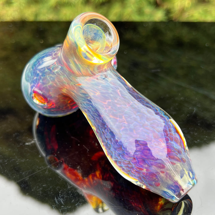 Purple Nebula with Crushed Opal Marble Drop Hammer Glass Pipe Tako Glass   