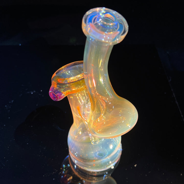 Gold Fume Bubbler with Purple Carb Glass Pipe Cose Glass   