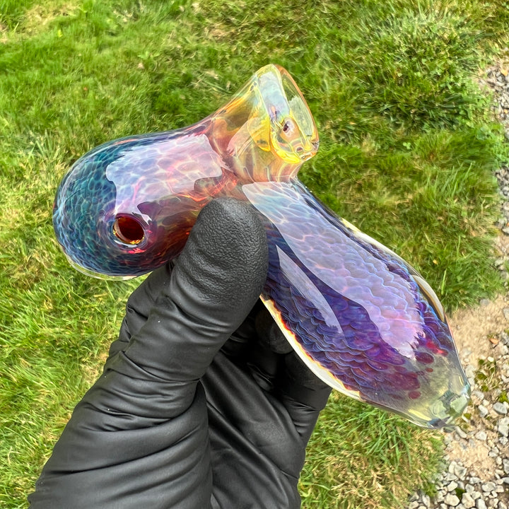 Purple Nebula with Crushed Opal Marble Drop Hammer Glass Pipe Tako Glass   