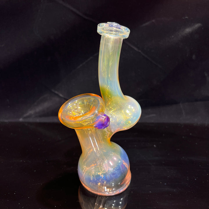 Gold Fume Bubbler with Purple Carb Glass Pipe Cose Glass   