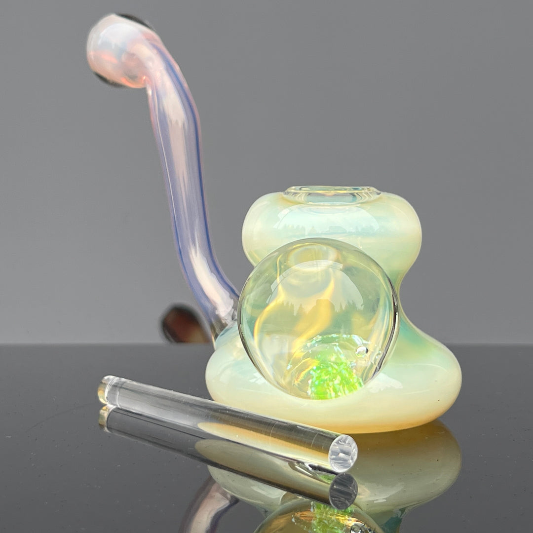 Silver Fume Opal UV Hash Hammer Glass Pipe Tako Glass   