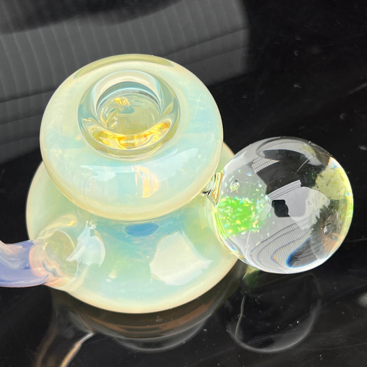 Silver Fume Opal UV Hash Hammer Glass Pipe Tako Glass   