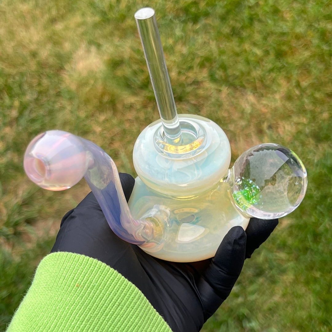 Silver Fume Opal UV Hash Hammer Glass Pipe Tako Glass   