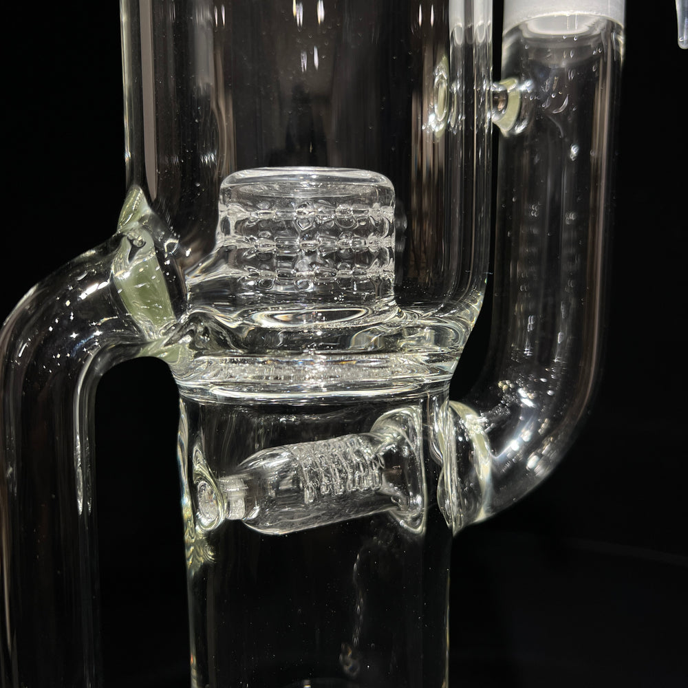 360° Grid Cap Drop Recycler Glass Pipe TG