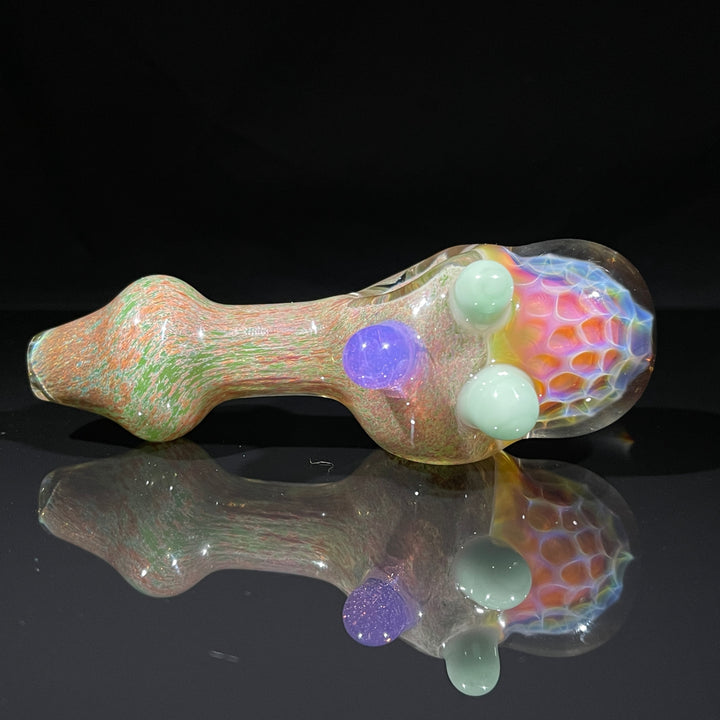 Frit Honeycomb Spoon Glass Pipe Catfish Glass