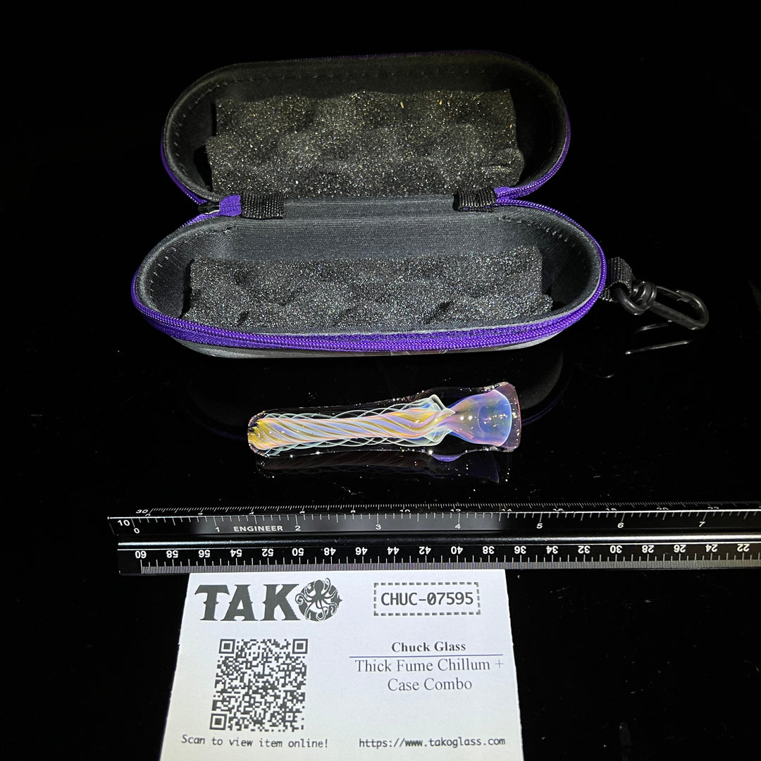 Thick Fume Chillum + Case Combo Glass Pipe Chuck Glass