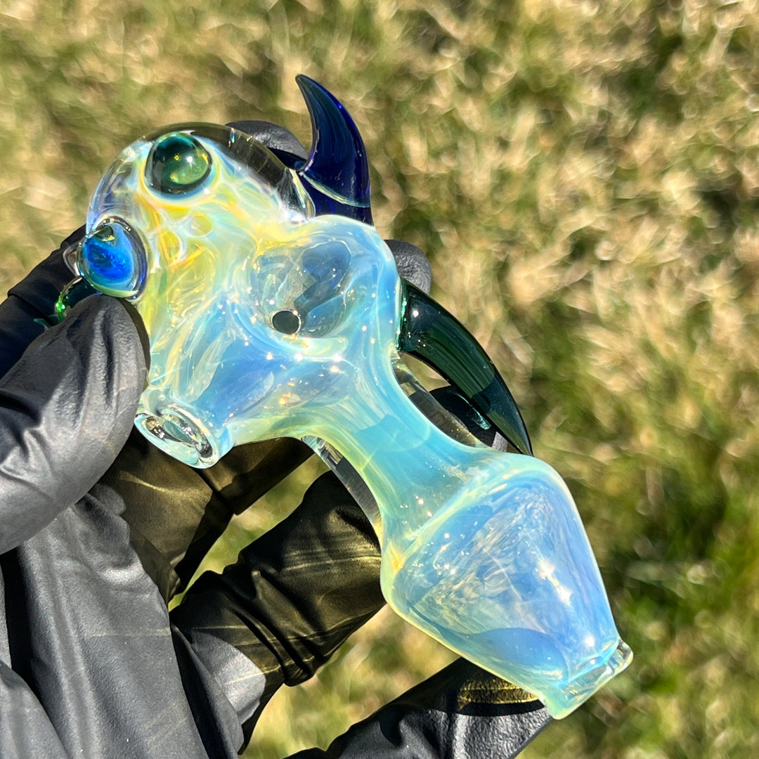 Horned Fume Honeycomb Spoon Glass Pipe Catfish Glass