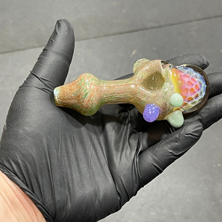 Frit Honeycomb Spoon Glass Pipe Catfish Glass