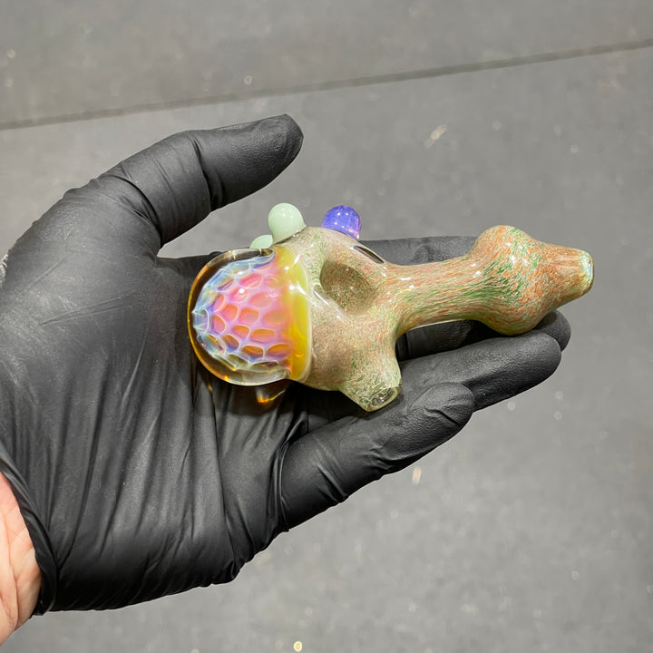 Frit Honeycomb Spoon Glass Pipe Catfish Glass