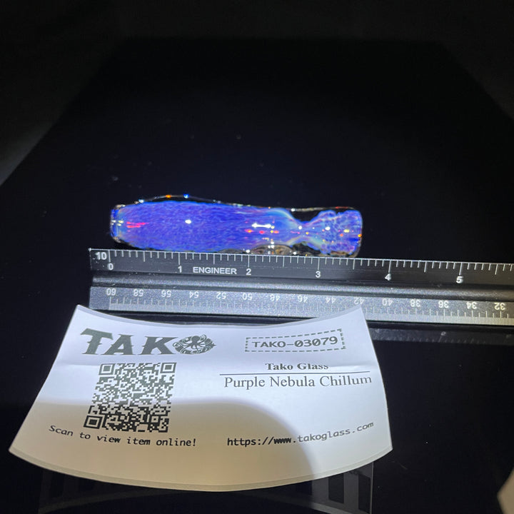 Purple Nebula Chillum Glass Pipe Tako Glass   