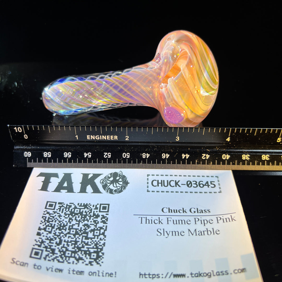 Thick Fume Pipe Pink Slyme Marble Glass Pipe Chuck Glass   