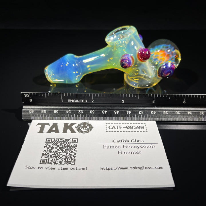 Fumed Honeycomb Hammer Glass Pipe Catfish Glass