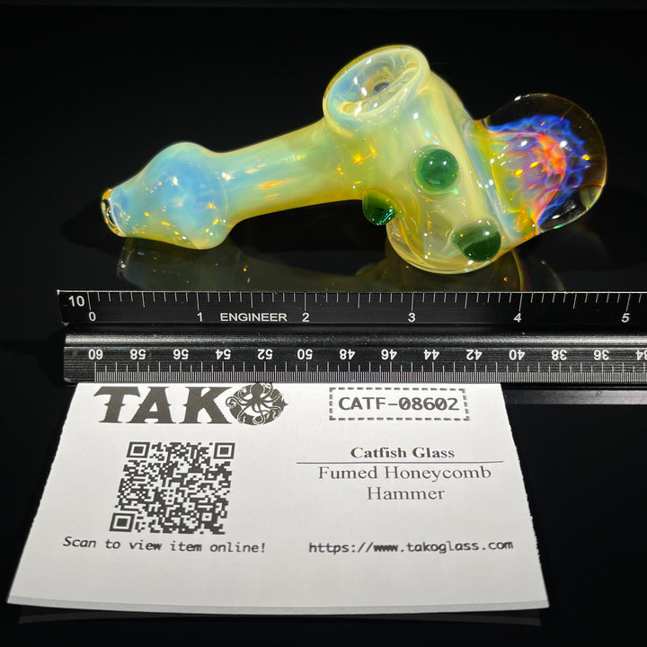 Fumed Honeycomb Hammer Glass Pipe Catfish Glass