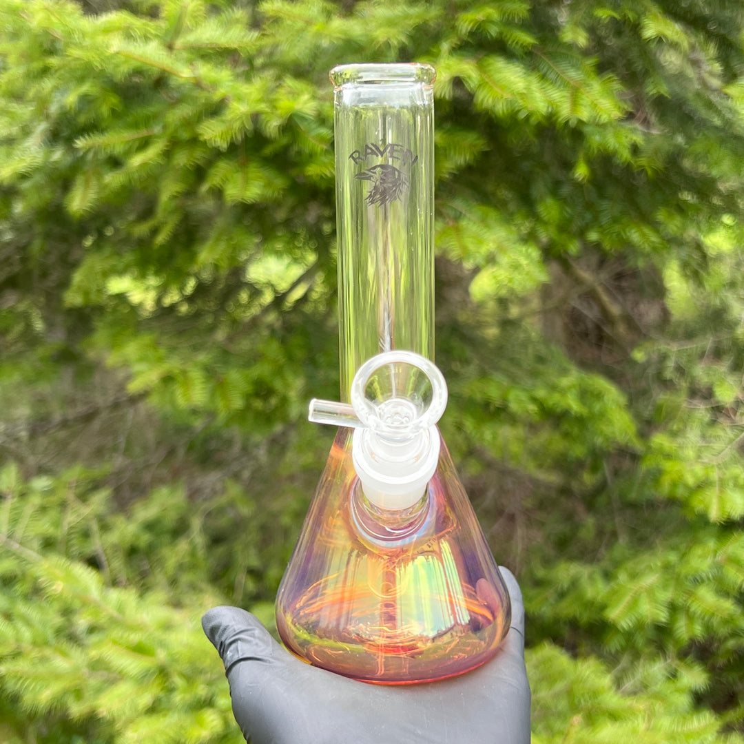 8" Raven Beaker Bong Glass Pipe Solid Glass   