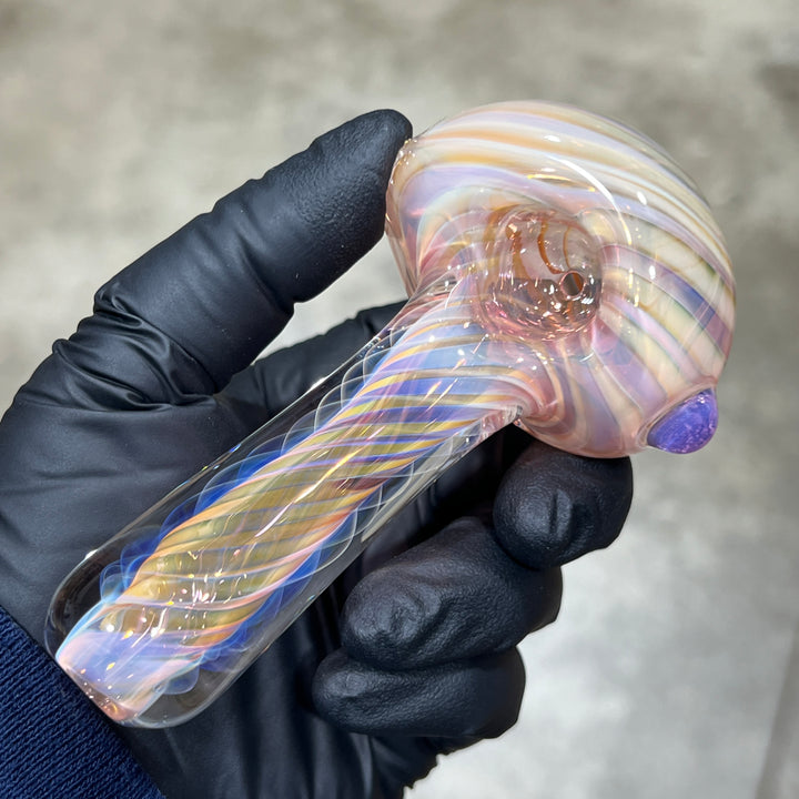 Thick Fume Pipe Pink Slyme Marble Glass Pipe Chuck Glass   