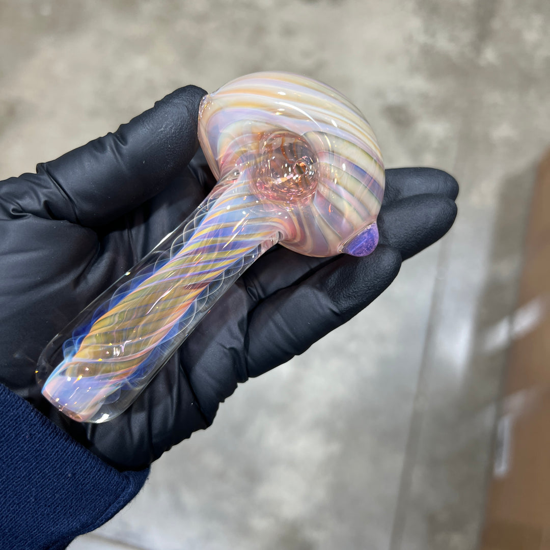 Thick Fume Pipe Pink Slyme Marble Glass Pipe Chuck Glass   