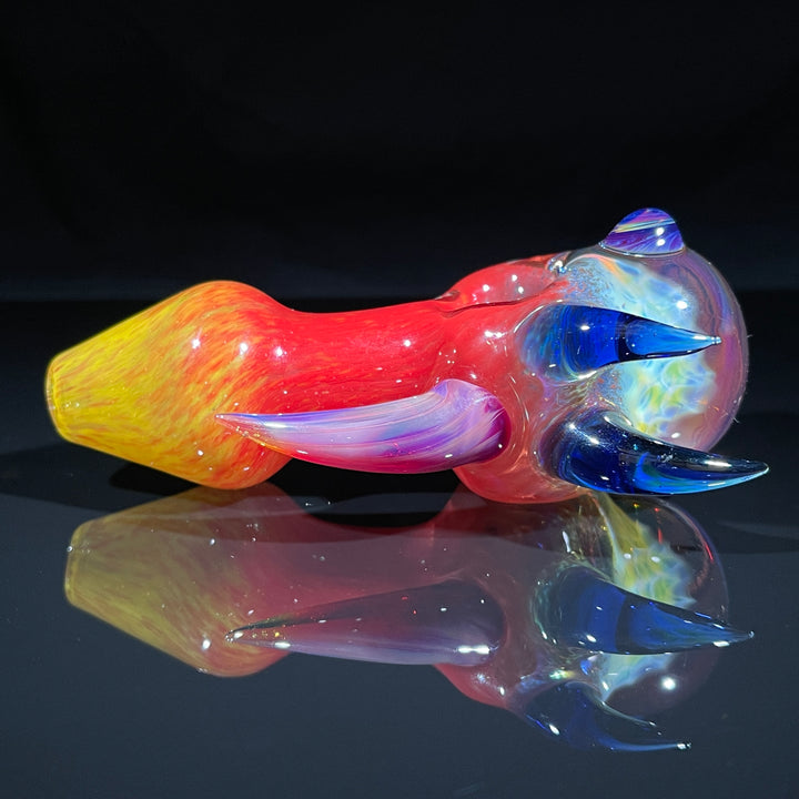 Horned Frit Honeycomb Spoon Glass Pipe Catfish Glass