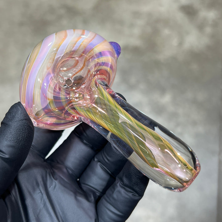 Thick Fume Pipe Pink Slyme Marble Glass Pipe Chuck Glass   