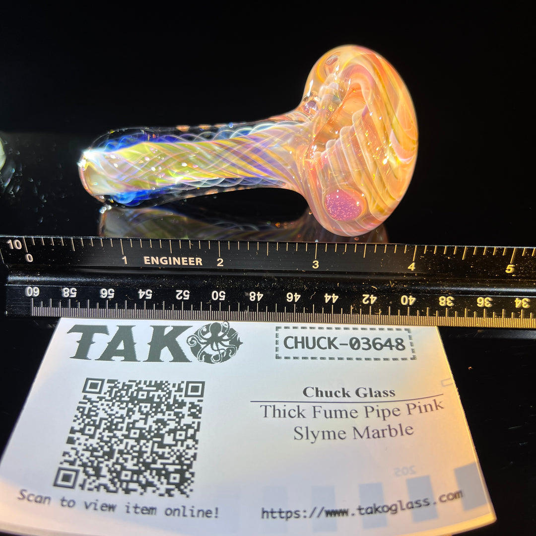 Thick Fume Pipe Pink Slyme Marble Glass Pipe Chuck Glass   