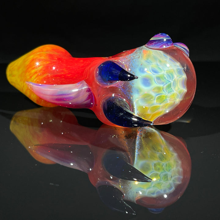 Horned Frit Honeycomb Spoon Glass Pipe Catfish Glass