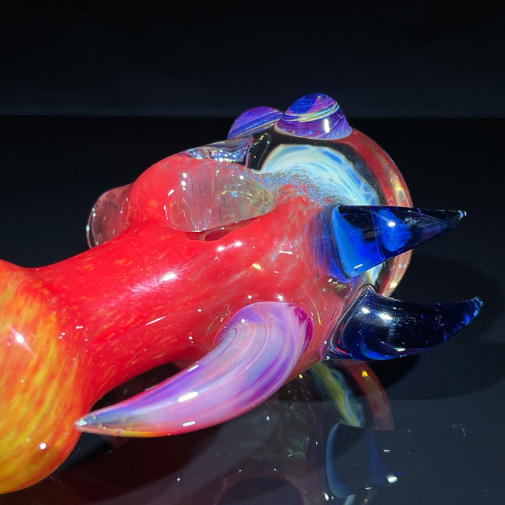 Horned Frit Honeycomb Spoon Glass Pipe Catfish Glass