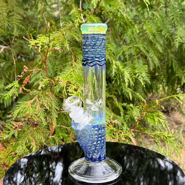 10" Color Rake Straight Bong Glass Pipe Mary Jane's Glass   