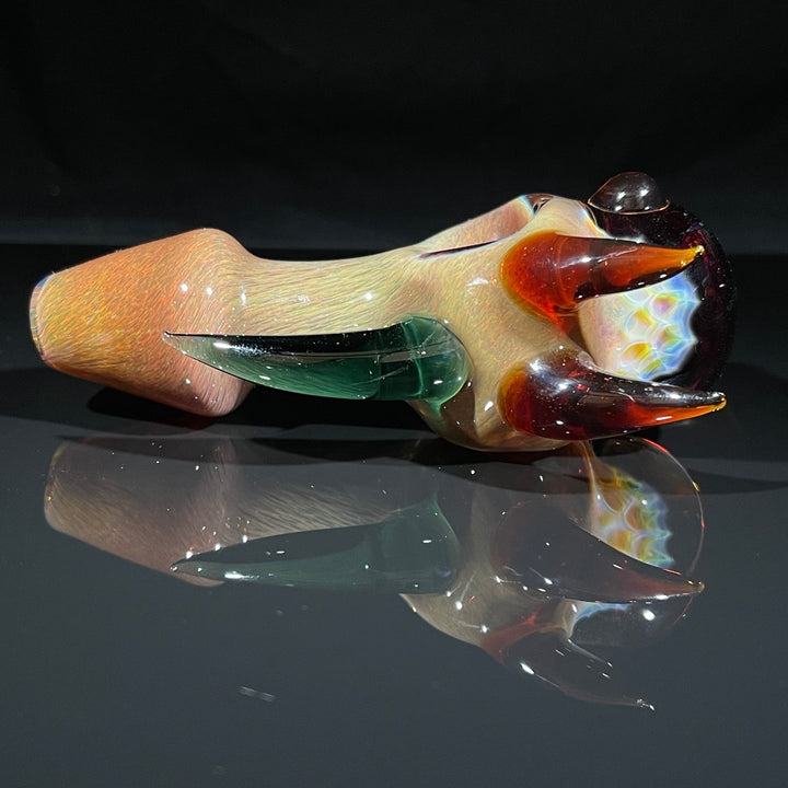 Horned Frit Honeycomb Spoon Glass Pipe Catfish Glass