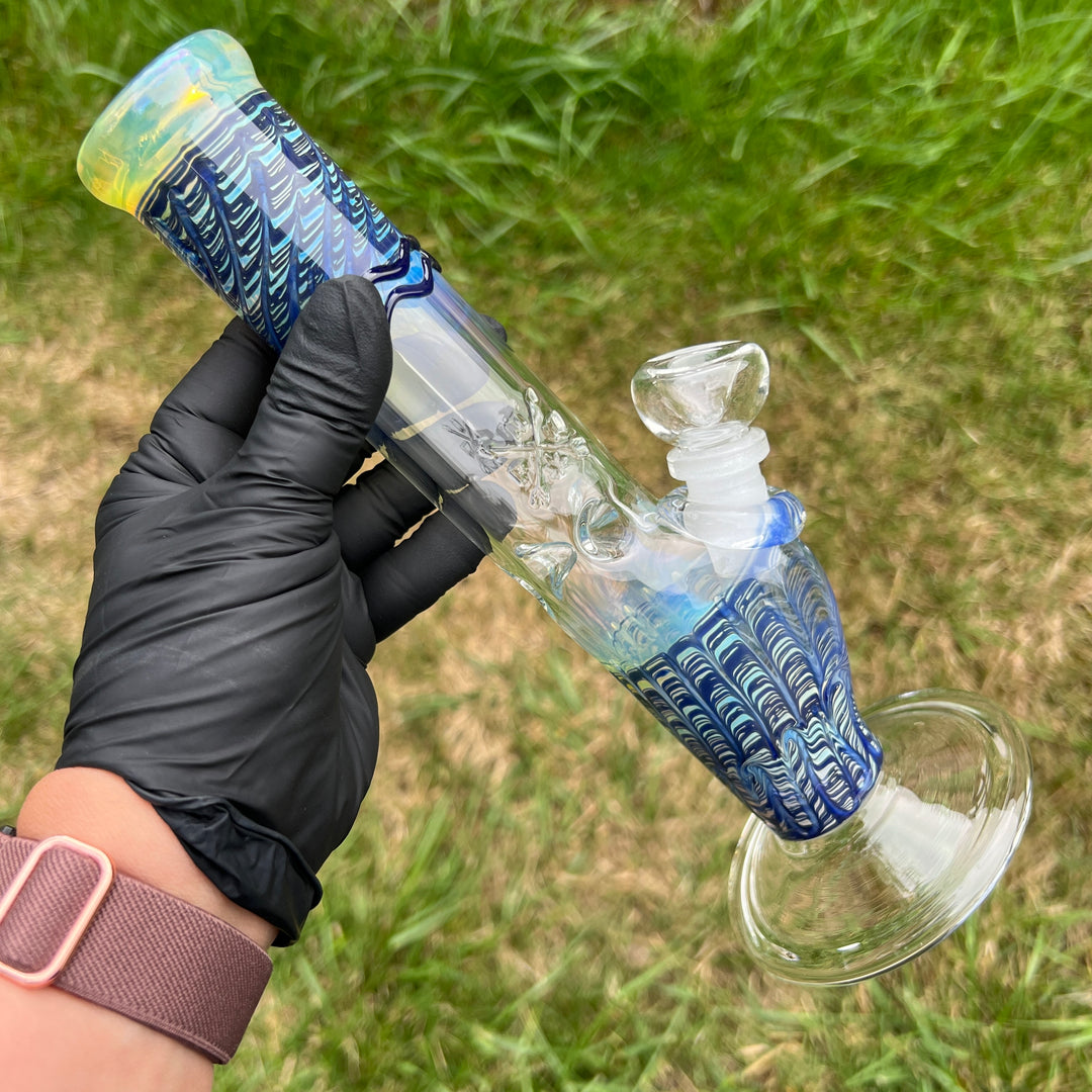 10" Color Rake Straight Bong Glass Pipe Mary Jane's Glass   