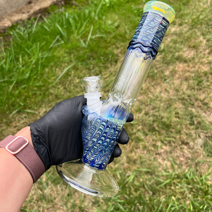 10" Color Rake Straight Bong Glass Pipe Mary Jane's Glass   