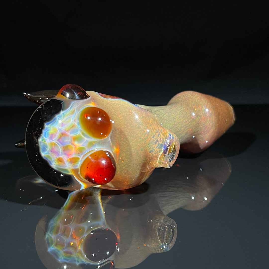 Horned Frit Honeycomb Spoon Glass Pipe Catfish Glass