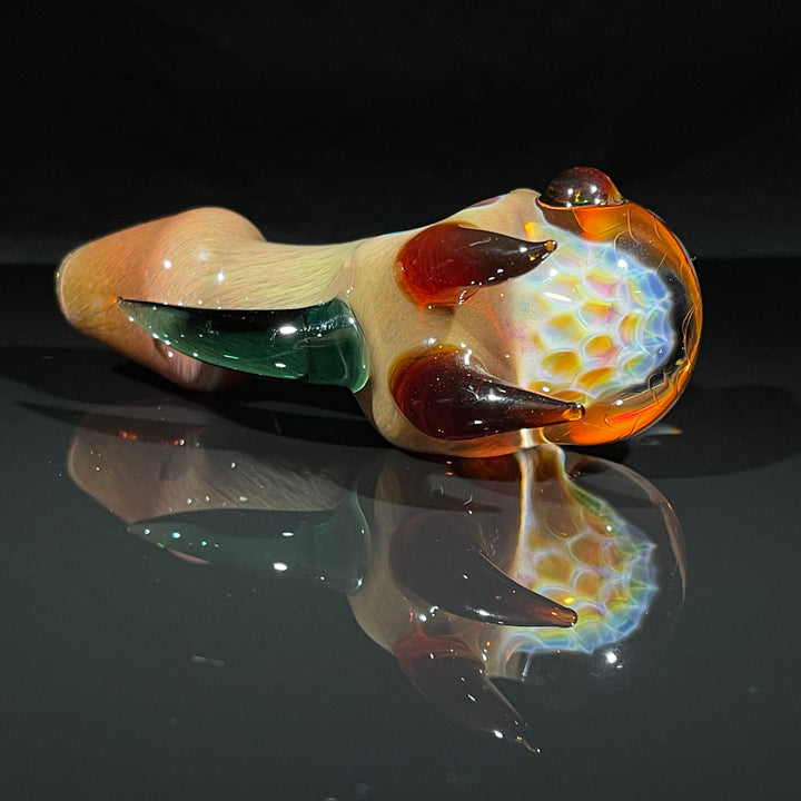 Horned Frit Honeycomb Spoon Glass Pipe Catfish Glass