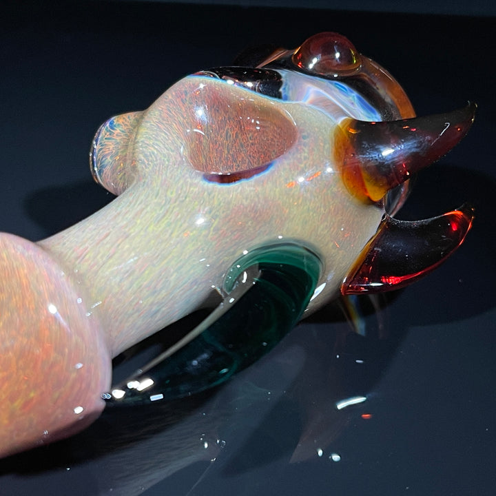 Horned Frit Honeycomb Spoon Glass Pipe Catfish Glass