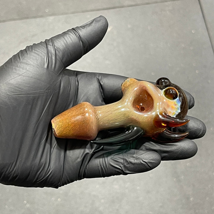 Horned Frit Honeycomb Spoon Glass Pipe Catfish Glass