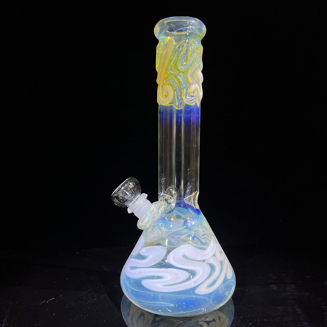 10" Color Squiggle Beaker Bong Glass Pipe Mary Jane's Glass   