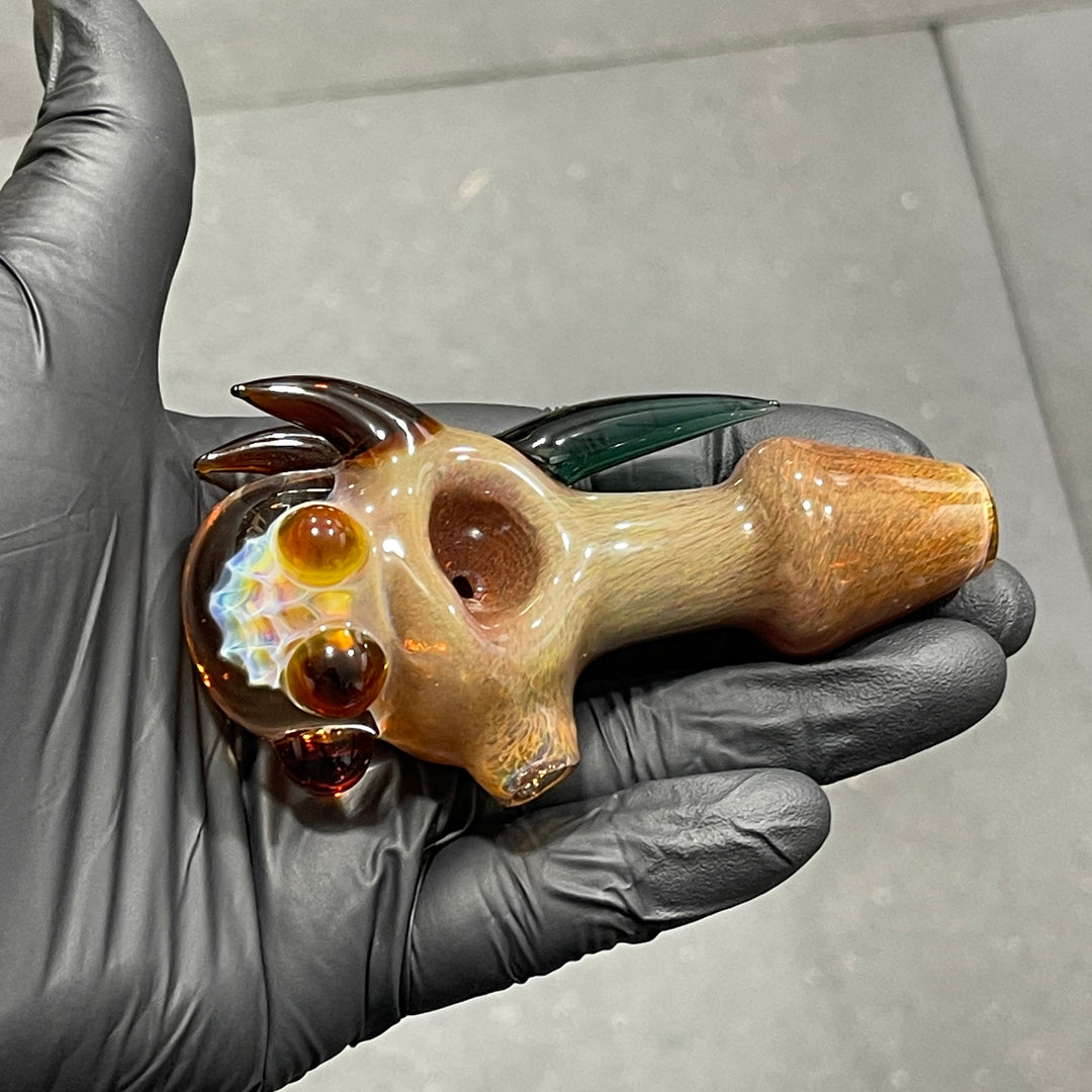 Horned Frit Honeycomb Spoon Glass Pipe Catfish Glass