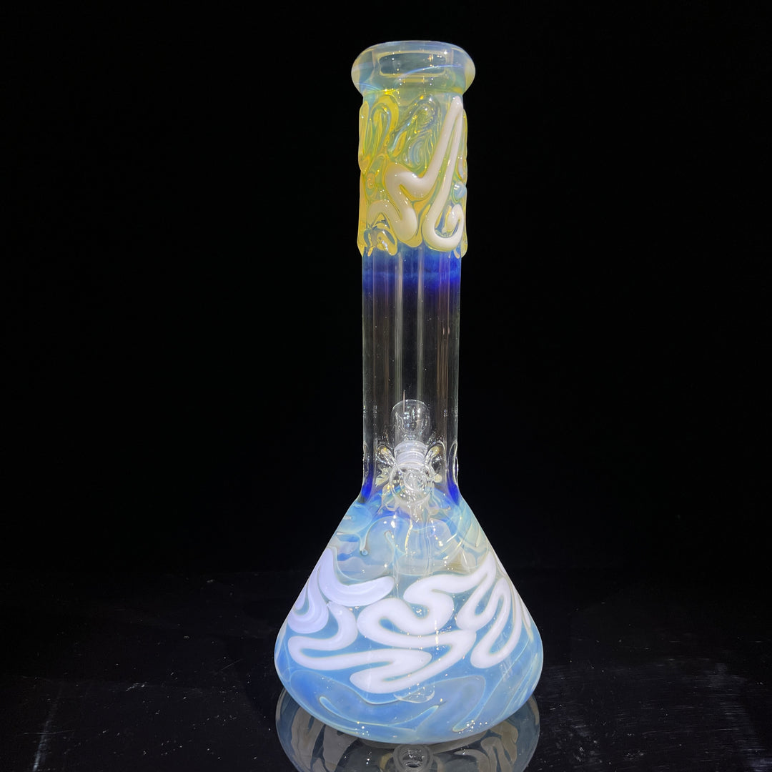 10" Color Squiggle Beaker Bong Glass Pipe Mary Jane's Glass   