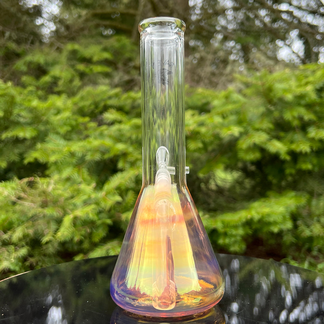 8" Raven Beaker Bong Glass Pipe Solid Glass   