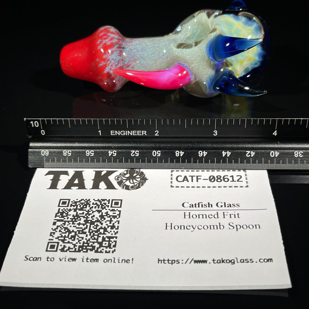 Horned Frit Honeycomb Spoon Glass Pipe Catfish Glass