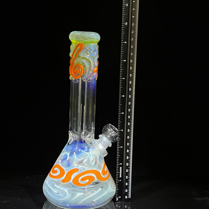 10" Color Squiggle Beaker Bong Glass Pipe Mary Jane's Glass   