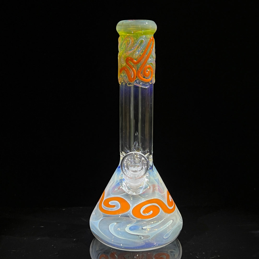 10" Color Squiggle Beaker Bong Glass Pipe Mary Jane's Glass   