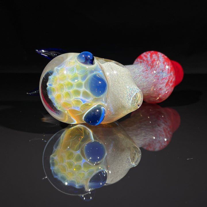 Horned Frit Honeycomb Spoon Glass Pipe Catfish Glass