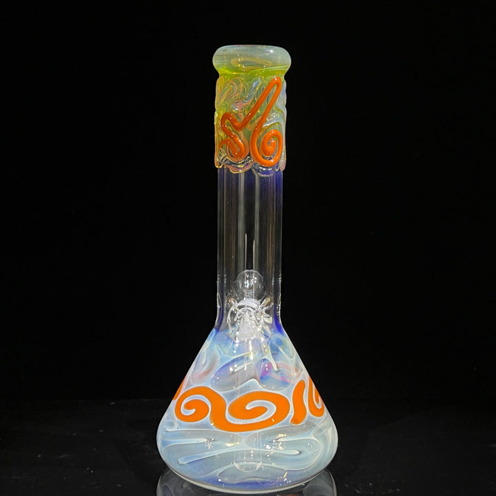 10" Color Squiggle Beaker Bong Glass Pipe Mary Jane's Glass   