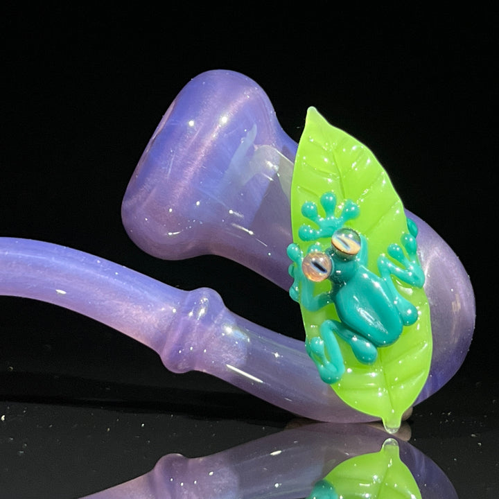 Purple Frog on Leaf Sherlock Glass Pipe Beezy Glass