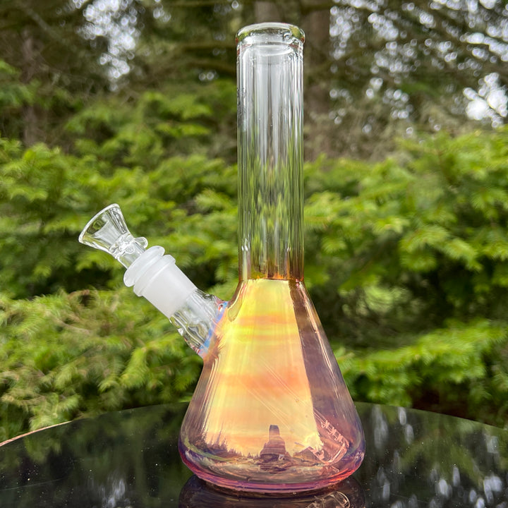 8" Raven Beaker Bong Glass Pipe Solid Glass   