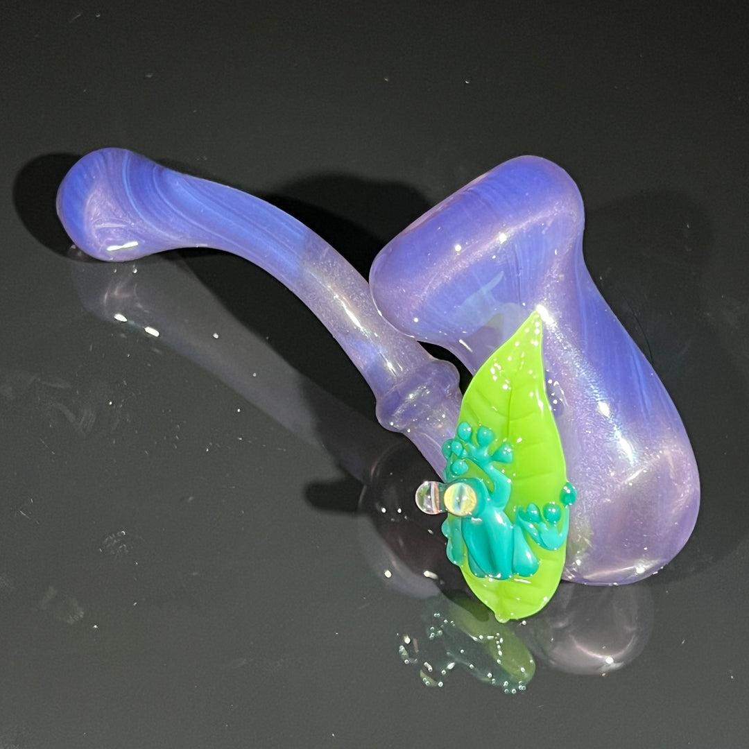 Purple Frog on Leaf Sherlock Glass Pipe Beezy Glass