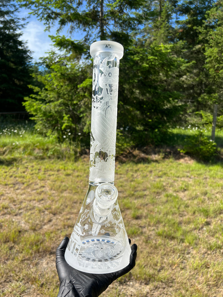 Femme Samurai 16" Clear Glass Beaker Bong Glass Pipe Multiverse   