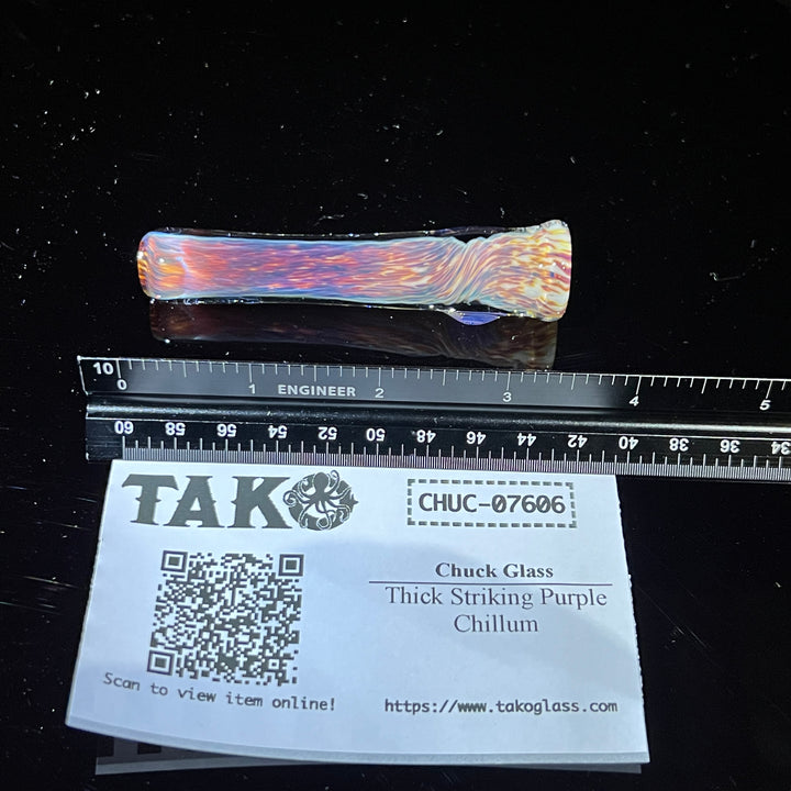 Thick Striking Purple Chillum Glass Pipe Chuck Glass